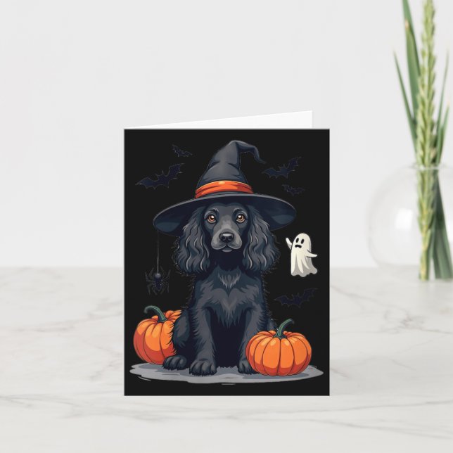 Cartão Cocker Spaniel de Cachorro Tema de Halloween Femin (Frente)