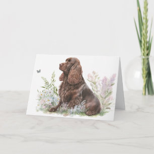 Cartão Cocker Spaniel de Chocolate de Aniversário