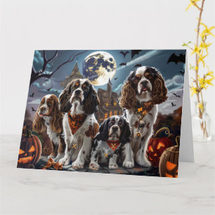 Cartão Cocker Spaniel Halloween Assustador