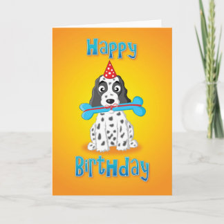 Cartão cocker spaniel - present - happy birthday
