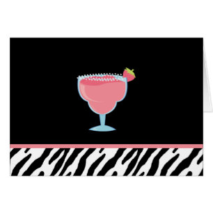 Cartão Cocktail cor-de-rosa