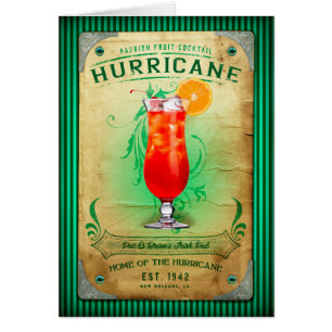 Cartão Cocktail do furacão da coleção de NOLA