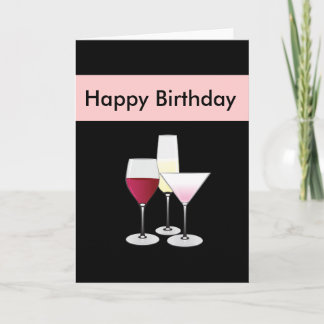 Cartão Cocktail Glasses Birthday Card