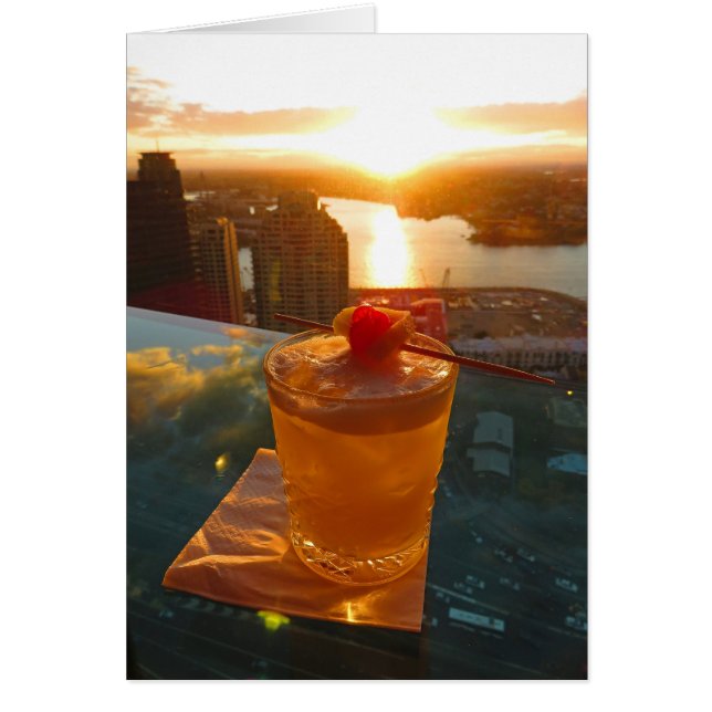 Cartão Cocktail no Sunset (Frente)