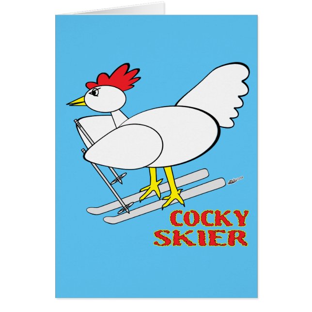 Cartão Cocky Skier (Frente)