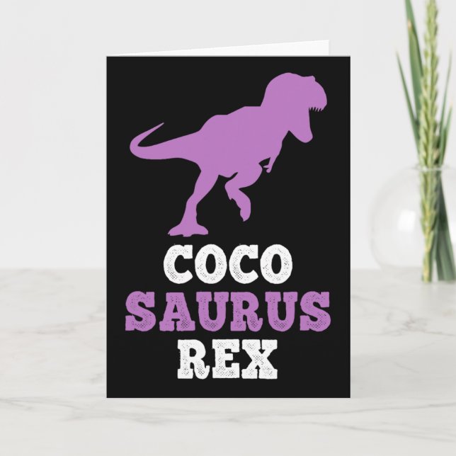 Cartão Coco-saurus Rex Dino Dinossauro Cocosaurus Engraça (Frente)