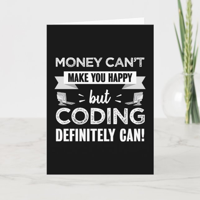 Cartão Codificação te faz feliz presente de coder (Frente)