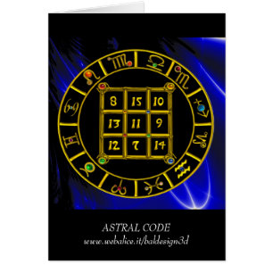Cartão CÓDIGO ASTRAL,MAGIC SQUARE 33 Gráfico de Astrologi