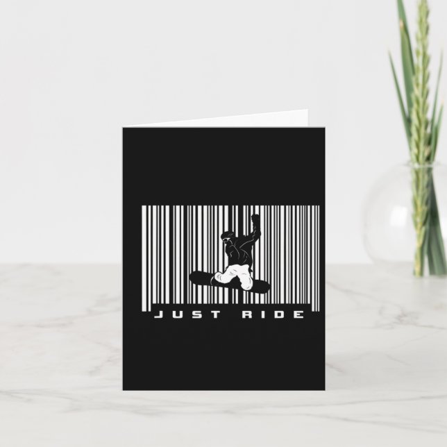 Cartão Código Barcode Snowboard Roupa - Snowboarder Snowb (Frente)