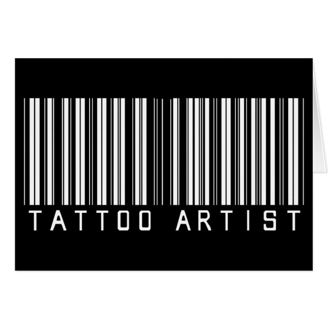 Cartão Código de barras do artista do tatuagem (Frente Horizontal)