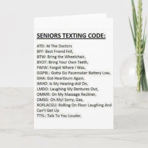 Cartão Código de SMS para Idosos