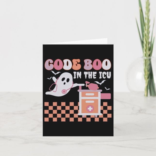Cartão Código Fantasma Boo Na Enfermagem De Icu Rn Hallow (Frente)
