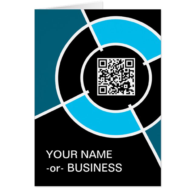Cartão código QR aqua bulseye (Frente)
