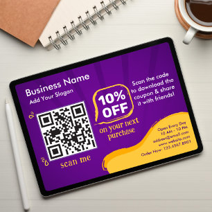 Cartão Código QR de desconto de marketing para digitaliza