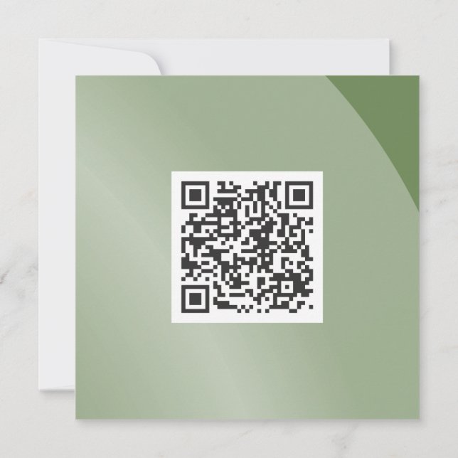 Cartão Código Qr de Sombreado Moderno Monocromático Verde (Verso)