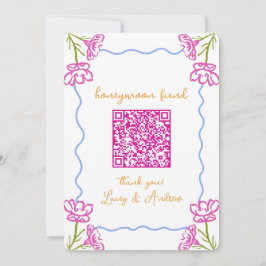 Cartão Código QR do Fundo de Lua Tropical do Mediterrâneo