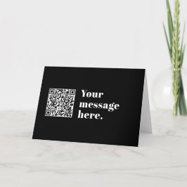 Cartão Código QR editável e texto retrô-moderno
