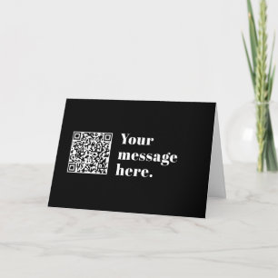 Cartão Código QR editável e texto retrô-moderno