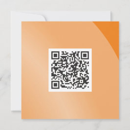 Cartão Código Qr Moderado Monocromático Laranja Moderno S
