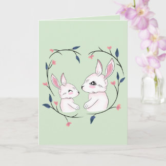 Cartão Coelhinha Mãe Fofa Floral Páscoa e Dia das Mães