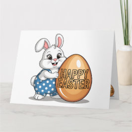 Cartão Coelhinho Bolinhas felz pascoa