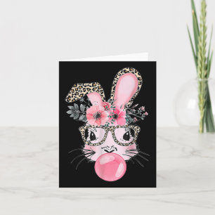 Cartão Coelhinho Bonito com Leopardo Gles Bubblegum Dia d