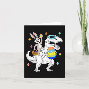 Cartão Coelhinho da Páscoa Andando T Rex Dinossauro Diver