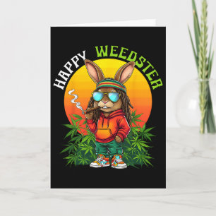 Cartão Coelhinho de Páscoa Feliz Fumando Maconha Piada pa