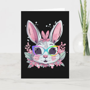 Cartão Coelhinho Fofo Rosto de Coelho Tie Dye Gles Menina