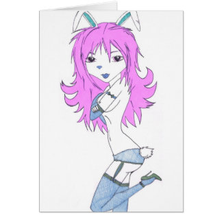 Cartão Coelhinho Rosa