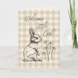 Cartão Coelhinhos Bonanza de Abraçar - nova menina bebê.