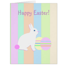 Cartão Coelhinhos de felz pascoa e Ovos em Fitas