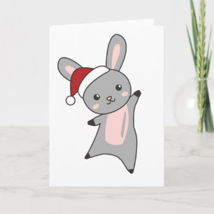 Cartão Coelhinhos Feliz Natal Animais de inverno Coelhos