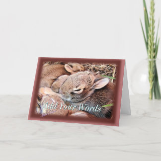 Cartão CoelhinhosBebês-qualquer ocasião-personalize