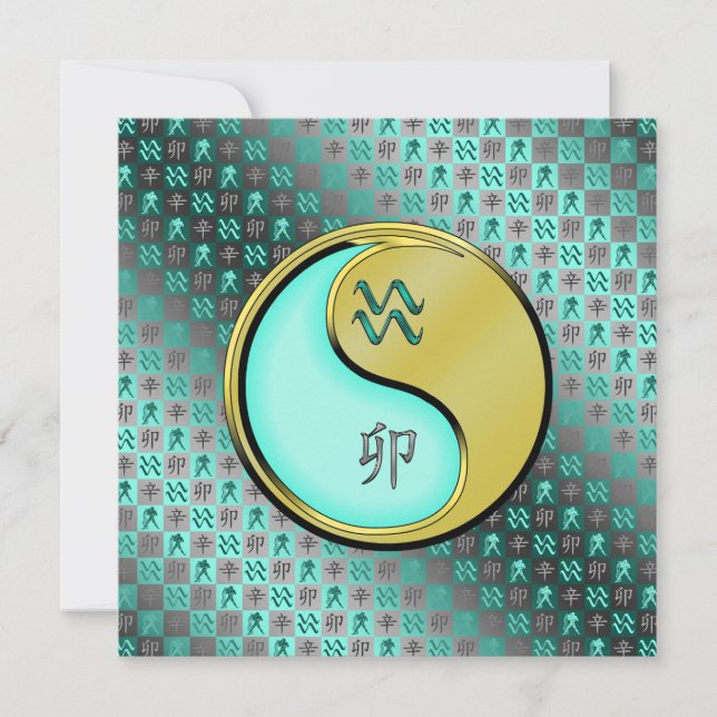 Cartão Coelho Aquário e Metálico (Frente)