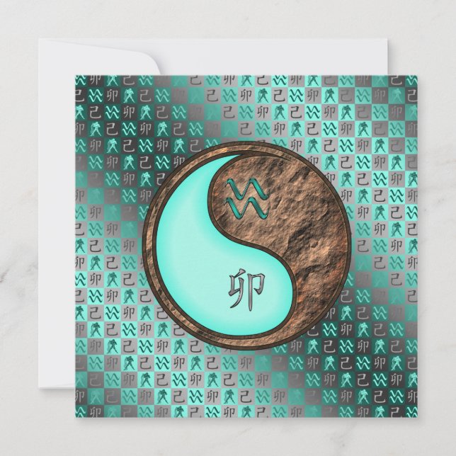 Cartão Coelho Aquário e Terra (Frente)