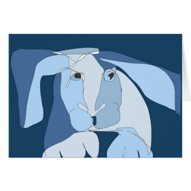 Cartão Coelho azul (Frente Horizontal)