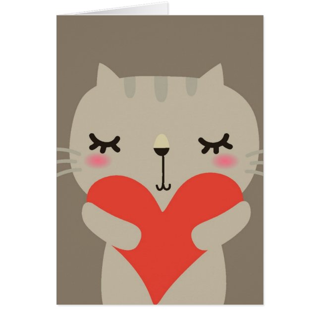 Cartão Coelho bonito com amor (Frente)