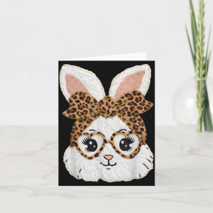 Cartão Coelho Bonito Face De Leopardo Gles Menina Feliz P