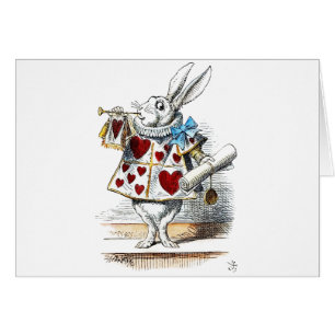 Cartão Coelho Branco Alice Mundo das Maravilhas Coelho de