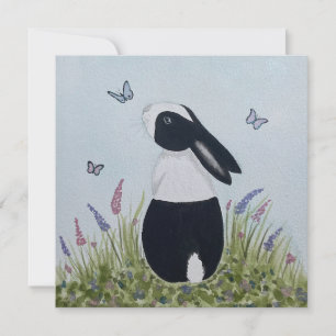 Cartão Coelho Bunny Holandês aquarela