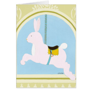 Cartão Coelho Carousel de June Erica Vess