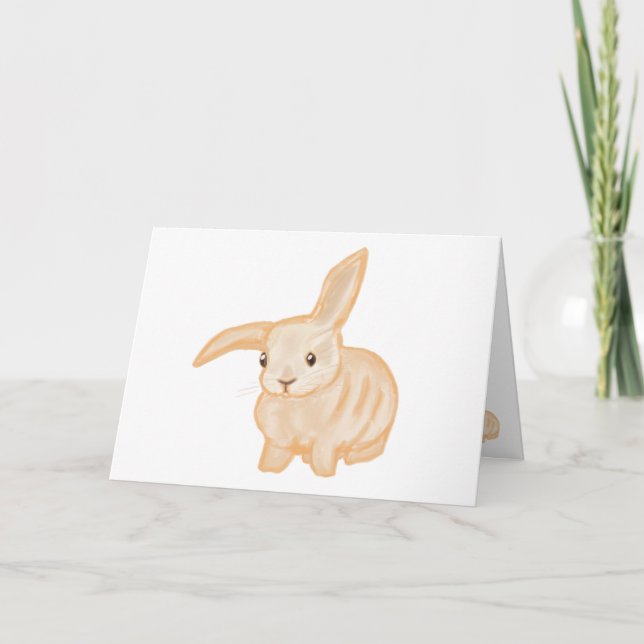 Cartão Coelho Coelho Castanho Bonito - transparente em br (Frente)