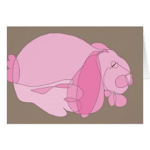 Cartão Coelho cor-de-rosa