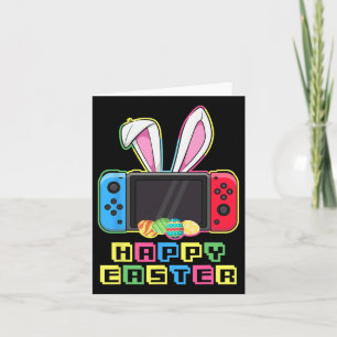 Cartão Coelho da Páscoa de Video Game Controle de Jogo En