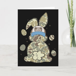 Cartão Coelho de Ovo Com Camuflagem de Caça de Meninos Me