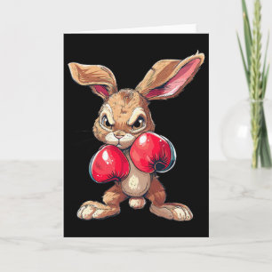 Cartão Coelho de Páscoa Bunny Boxer Boxe Kickboxing Artes