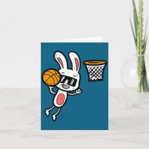 Cartão coelho de Páscoa bysketbyll enterrada esportes men