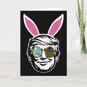 Cartão Coelho de Páscoa Feliz Trump Caça ao Ovo Primavera