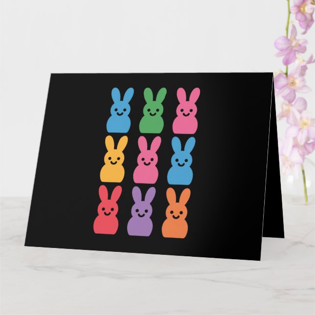 Cartão Coelho de Páscoa Ovos Xadrez Leopardo (Orquídea)